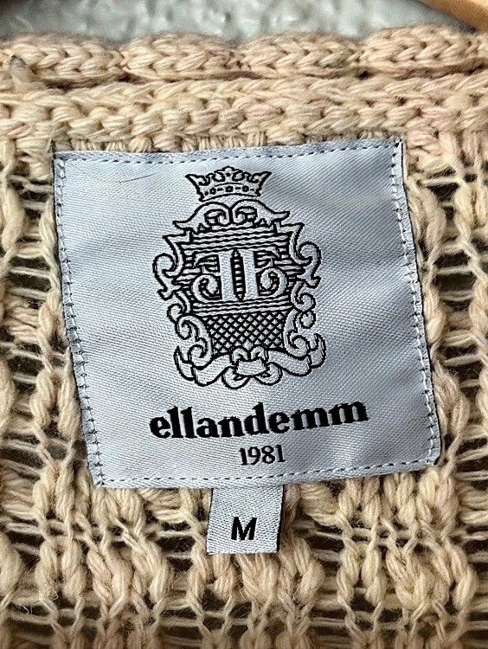 ellandemm Knit Cardigan in Beige Size Medium with gold buttons - Picture 3 of 4